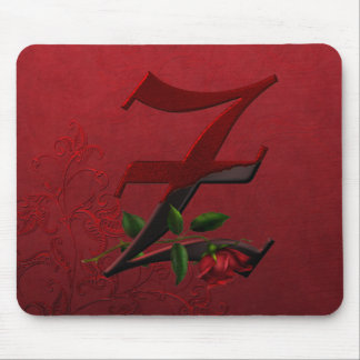 Gothic Rose Monogram Z Mouse Pad