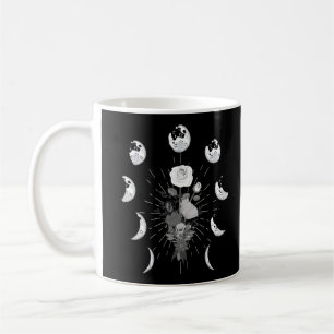 Gothic Rose Moon phases Witchy Crescent Coffee Mug