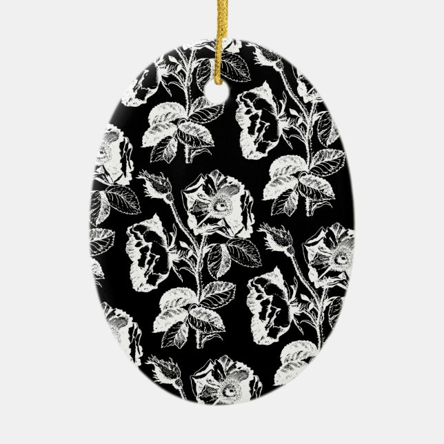 Gothic Rose Pattern Ceramic Ornament (Front)