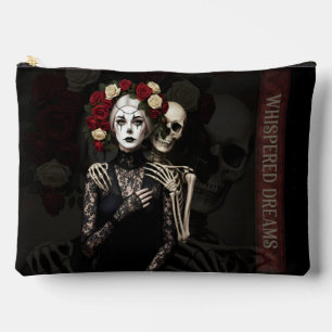 Gothic Rose Queen – Dark Romantic Art with Skeleto Accessory Pouch