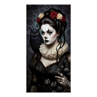 Gothic Rose Queen – Dark Romantic Art with Skeleto