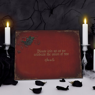 Gothic Rose Red and Black Wedding Invitation