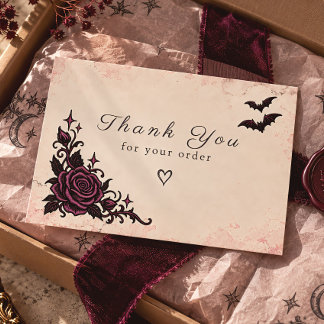 Gothic Rose Thank You Insert Card