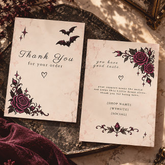 Gothic Rose Thank You Insert Card