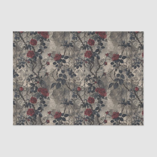 Gothic Rose Vine Tissue Paper (Front)