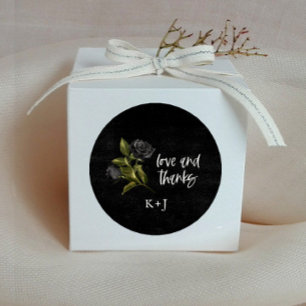 Gothic Rose Wedding Favour  Classic Round Sticker
