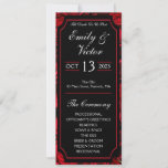 Gothic Rose Wedding Program<br><div class="desc">This is a set of gothic styled wedding programs you can customise. The design features blood red roses and a red bordered black background with white lettering that details your wedding ceremony details in a darkly elegant style. Edit the template to your hearts content and then simply print what you...</div>