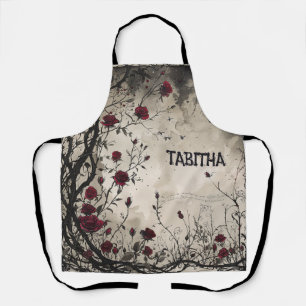 Gothic roses and brambles apron