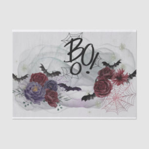 Gothic Roses Bats Boo Halloween Tissue Paper
