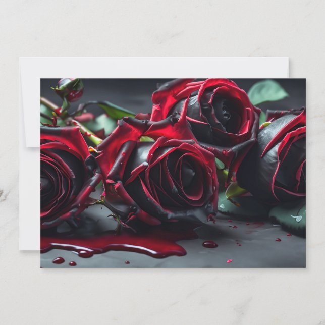 Gothic Roses Halloween Invitation (Front)