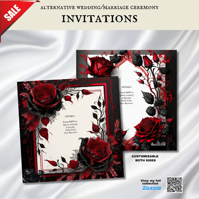 GOTHIC ROSES HANDFASTING CEREMONY INVITATIONS (Creator Uploaded)