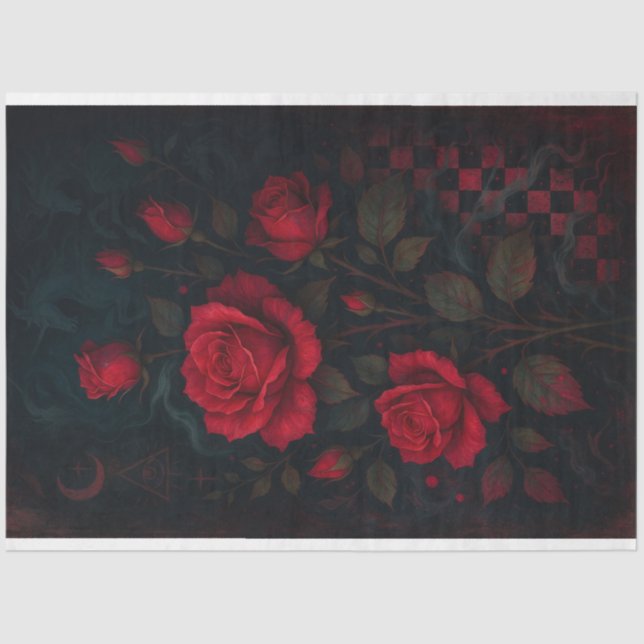 Gothic Roses in Mystic Realm Decoupage Paper (Front)