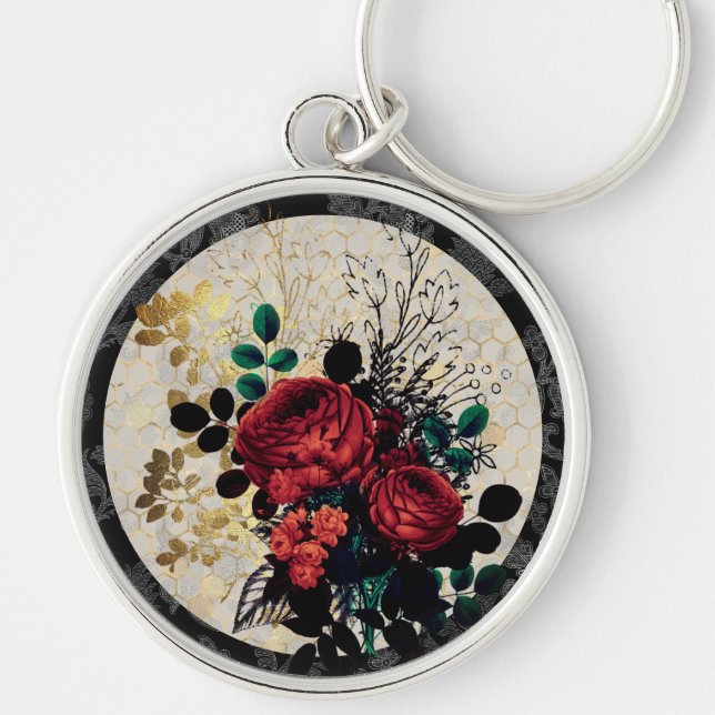 Gothic Roses  Key Ring (Front)