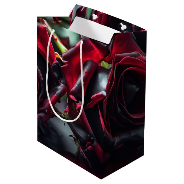 Gothic Roses Medium Gift Bag (Back Angled)