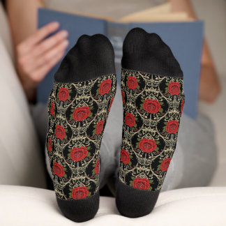 Gothic Roses Pattern Socks