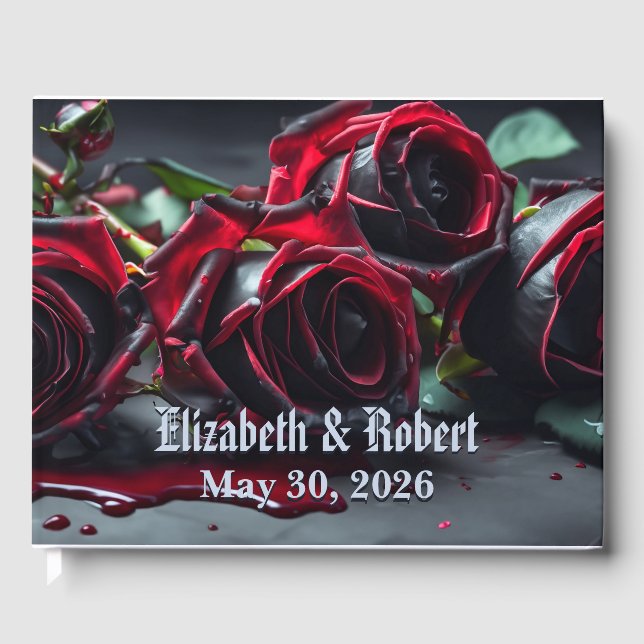 Gothic Roses Wedding Guest Book (Front)