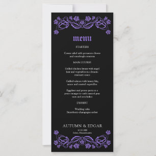 Gothic Roses Wedding Menu