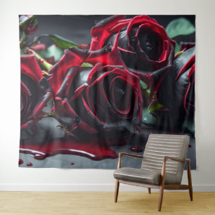 Gothic Roses Wedding Photo Backdrop Tapestry