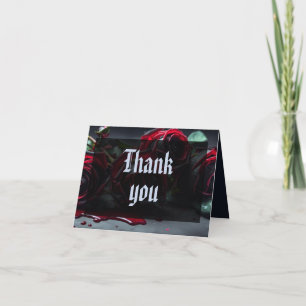 Gothic Roses Wedding Thank You Card