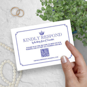 Gothic Royal Crown Mediaeval & Fantasy QR Code RSV RSVP Card