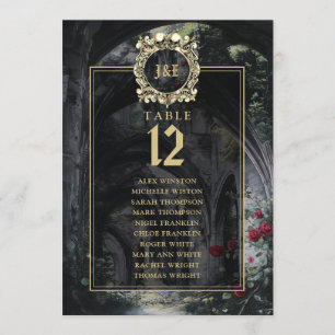 Gothic Ruins Floral Table Number Seating Chart