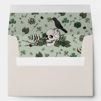 Gothic Sage & Ivory Irish Floral Skulls & Roses