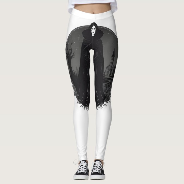 Gothic Salem Witch at Midnight Leggings (Front)