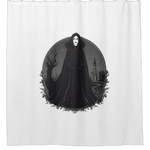 Gothic Salem Witch at Midnight Shower Curtain