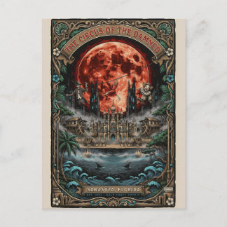 Gothic Sarasota, FL Art | Vintage Horror Travel Postcard