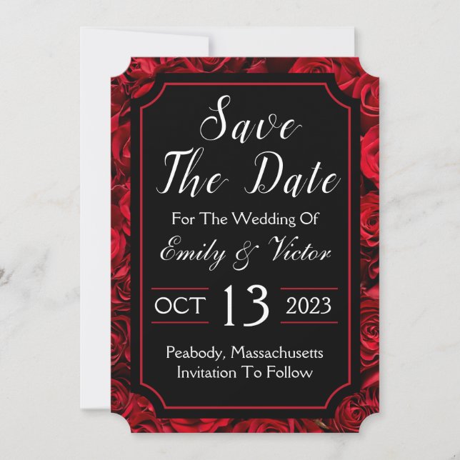 Gothic Save The Date Invitation Card (Front)