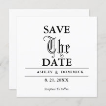 Gothic Save The Date Wedding Announcement Card