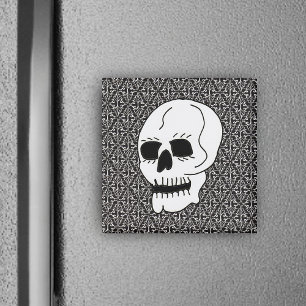 Gothic Scroll and Skull Magnet