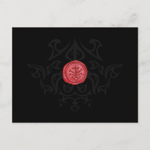 Gothic Sealing Wax Black & White RSVP Card
