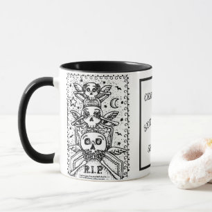 GOTHIC SEE NO EVIL, CEMETERY SKELETONS COMBO MUG
