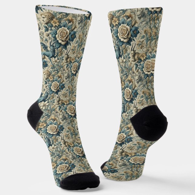 Gothic Serenade – Gothic Victorian Tapestry Socks (Angled)