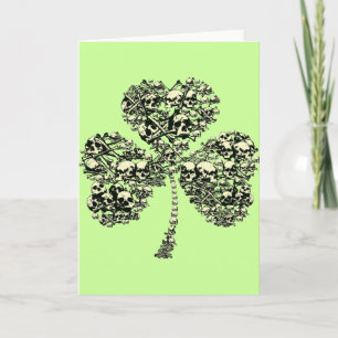 Gothic Shamrock Skulls Card