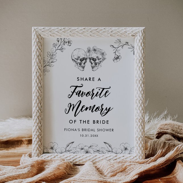 Gothic Share a Favourite Memory Bridal Shower Sign (Creator Uploaded)