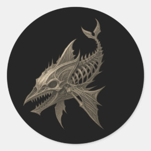 Gothic Shark Skull Sticker