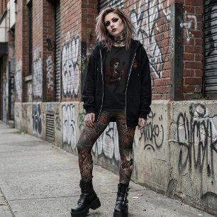 Gothic Shattered Stained Glass Dark Fantasy Leggings
