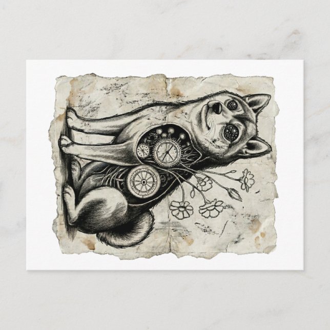 Gothic Shiba Vintage Postcards (Front)