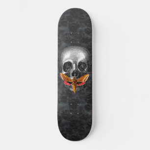 Gothic Silence of The Skulls Moth Dark  Skateboard