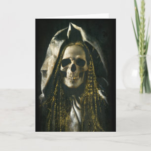 Gothic Skeletal Ghost Greetings Card