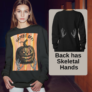 Gothic Skeletal Hands Macabre Jack-o-lantern Sweatshirt