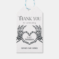 Gothic Skeleton Baby Shower Favour Tags