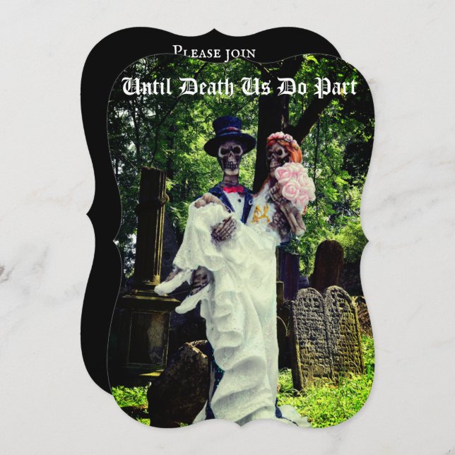 Gothic Skeleton Bride and Groom Invitation (Front/Back)