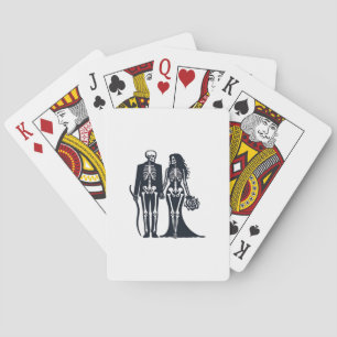 Gothic Skeleton Bride & Groom – Till Death Do Us P Playing Cards