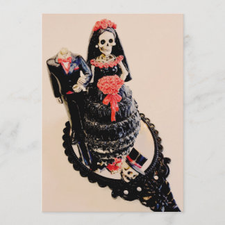 Gothic skeleton bride headless groom save the date