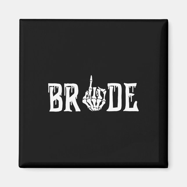Gothic Skeleton Bride Wedding Just Married Spooky  Magnet (Front)
