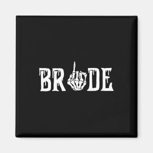 Gothic Skeleton Bride Wedding Just Married Spooky Magnet