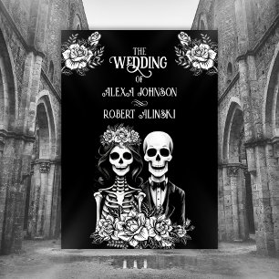 Gothic skeleton couple All in One Wedding Invite